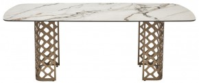 Стол CHIAVARI 220 KL-188 Контрастный мрамор матовый, итальянская керамика / Шампань, ®DISAUR в Ноябрьске - noyabrsk.mebel24.online | фото 8