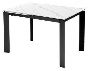 Стол CORNER 120 MATT WHITE MARBLE SOLID CERAMIC / BLACK, ®DISAUR в Ноябрьске - noyabrsk.mebel24.online | фото 1