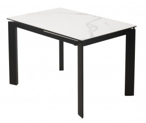 Стол CORNER 120 MATTE STATUARIO Белый мрамор матовый керамика, стекло/ черный каркас, ®DISAUR в Ноябрьске - noyabrsk.mebel24.online | фото
