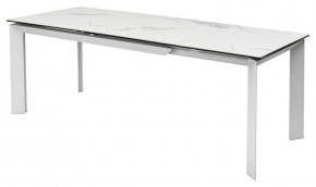 Стол CREMONA 140 HIGH GLOSS STATUARIO Белый мрамор глянцевый, керамика/ белый каркас, ®DISAUR в Ноябрьске - noyabrsk.mebel24.online | фото 4