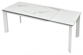 Стол CREMONA 140 HIGH GLOSS STATUARIO Белый мрамор глянцевый, керамика/ белый каркас, ®DISAUR в Ноябрьске - noyabrsk.mebel24.online | фото 5