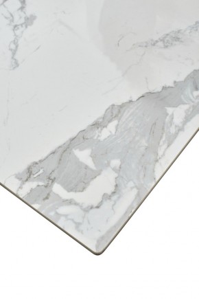 Стол CREMONA 140 HIGH GLOSS STATUARIO Белый мрамор глянцевый, керамика/ белый каркас, ®DISAUR в Ноябрьске - noyabrsk.mebel24.online | фото 6
