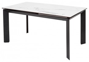 Стол CREMONA 140 HIGH GLOSS STATUARIO Белый мрамор глянцевый, керамика/ черный каркас, ®DISAUR в Ноябрьске - noyabrsk.mebel24.online | фото 1