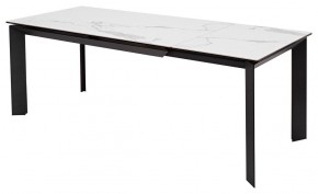 Стол CREMONA 140 HIGH GLOSS STATUARIO Белый мрамор глянцевый, керамика/ черный каркас, ®DISAUR в Ноябрьске - noyabrsk.mebel24.online | фото 2