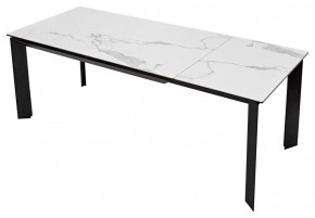Стол CREMONA 140 HIGH GLOSS STATUARIO Белый мрамор глянцевый, керамика/ черный каркас, ®DISAUR в Ноябрьске - noyabrsk.mebel24.online | фото 8