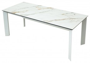 Стол CREMONA 160 KL-188 Контрастный мрамор / белый каркас, ®DISAUR в Ноябрьске - noyabrsk.mebel24.online | фото 2