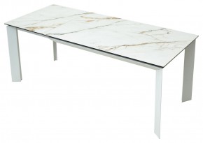 Стол CREMONA 180 KL-188 Контрастный мрамор матовый, итальянская керамика/ белый каркас, ®DISAUR в Ноябрьске - noyabrsk.mebel24.online | фото 9