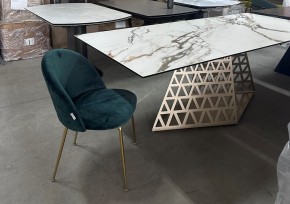 Стол ENNA 220 KL-188 Контрастный мрамор матовый, итальянская керамика/ каркас цвета шампань, ®DISAUR в Ноябрьске - noyabrsk.mebel24.online | фото 8