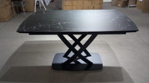 Стол FOGGIA 140 KL-116 Черный мрамор матовый, итальянская керамика/ черный каркас, ®DISAUR в Ноябрьске - noyabrsk.mebel24.online | фото 2