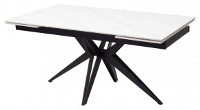 Стол FORIO 160 MATT WHITE MARBLE SOLID CERAMIC / BLACK, ®DISAUR в Ноябрьске - noyabrsk.mebel24.online | фото 1