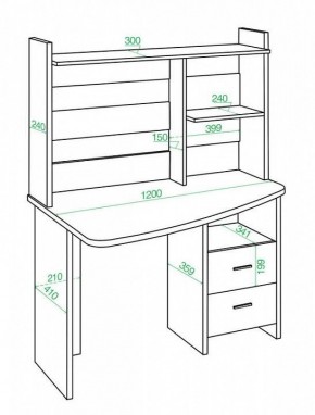 Стол компьютерный Домино Лайт СКЛ-Крл 120+НКЛ-120 в Ноябрьске - noyabrsk.mebel24.online | фото 3