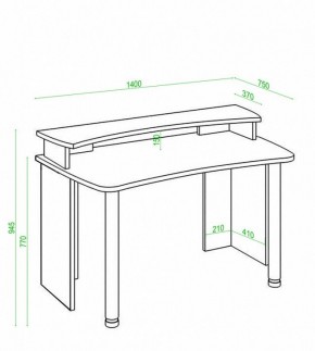Стол компьютерный Домино Лайт СКЛ-Софт140+НКИЛ140 в Ноябрьске - noyabrsk.mebel24.online | фото 3