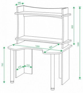 Стол компьютерный Домино lite СКЛ-Игр120 в Ноябрьске - noyabrsk.mebel24.online | фото 2