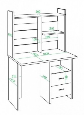 Стол компьютерный Домино Lite СКЛ-Прям100Р+НКЛ-100 в Ноябрьске - noyabrsk.mebel24.online | фото 2
