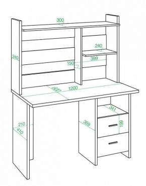 Стол компьютерный Домино Lite СКЛ-Прям120Р+НКЛ-120 в Ноябрьске - noyabrsk.mebel24.online | фото 2