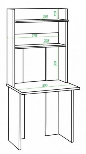 Стол компьютерный Домино Lite СКЛ-Прям80+НКЛХ 80 в Ноябрьске - noyabrsk.mebel24.online | фото 2