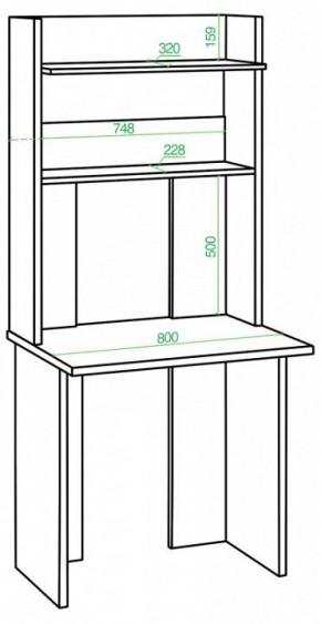 Стол компьютерный Домино Lite СКЛ-Прям80Р+НКЛХ в Ноябрьске - noyabrsk.mebel24.online | фото 2