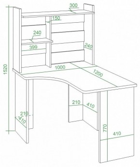 Стол компьютерный Домино Lite СКЛ-Угл120+НКЛ-100 в Ноябрьске - noyabrsk.mebel24.online | фото 3