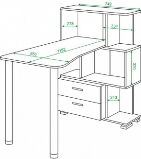 Стол компьютерный Домино СЛ-5-3СТ-2+БЯ в Ноябрьске - noyabrsk.mebel24.online | фото 2