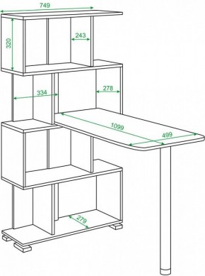 Стол компьютерный Домино СЛ-5-4СТ в Ноябрьске - noyabrsk.mebel24.online | фото 2
