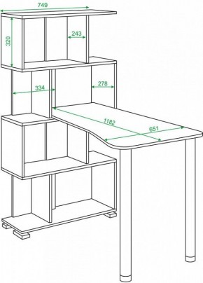Стол компьютерный Домино СЛ-5-4СТ-2+БД+БЯ в Ноябрьске - noyabrsk.mebel24.online | фото 2