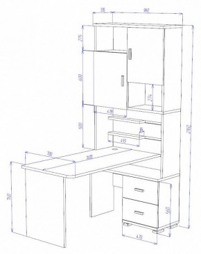 Стол компьютерный Домино СР-720/140 в Ноябрьске - noyabrsk.mebel24.online | фото 2