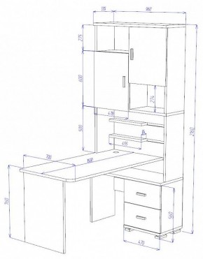 Стол компьютерный Домино СР-720/160 в Ноябрьске - noyabrsk.mebel24.online | фото 2