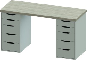 Стол письменный Ингар 2/55 140x75x55, дуб беленый/белый в Ноябрьске - noyabrsk.mebel24.online | фото 2
