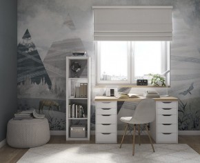 Стол письменный Ингар 2/55 140x75x55, дуб беленый/белый в Ноябрьске - noyabrsk.mebel24.online | фото 4