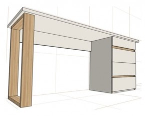 Стол письменный с тумбой 4 ящика (1450) в Ноябрьске - noyabrsk.mebel24.online | фото 2