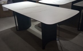 Стол RASMUS 160 TL-45 Белый мрамор, испанская керамика / черный каркас, ®DISAUR в Ноябрьске - noyabrsk.mebel24.online | фото 2