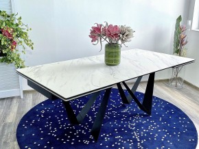 Стол RIETI 200 KL-99 Белый мрамор матовый, итальянская керамика / черный каркас, ®DISAUR в Ноябрьске - noyabrsk.mebel24.online | фото 2