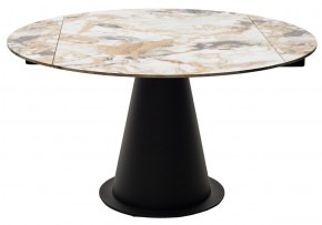 Стол TERAMO 135 GLOSS GRAND JADE SOLID CERAMIC, керамика, поворотн.механизм / Черный каркас, ®DISAUR в Ноябрьске - noyabrsk.mebel24.online | фото