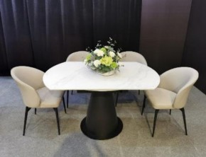 Стол TERAMO 135 GLOSS GRAND JADE SOLID CERAMIC, керамика, поворотн.механизм / Черный каркас, ®DISAUR в Ноябрьске - noyabrsk.mebel24.online | фото 3