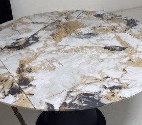 Стол TERAMO 135 GLOSS GRAND JADE SOLID CERAMIC, керамика, поворотн.механизм / Черный каркас, ®DISAUR в Ноябрьске - noyabrsk.mebel24.online | фото 4