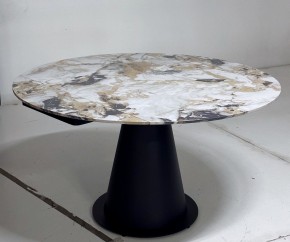 Стол TERAMO 135 GLOSS GRAND JADE SOLID CERAMIC, керамика, поворотн.механизм / Черный каркас, ®DISAUR в Ноябрьске - noyabrsk.mebel24.online | фото 5