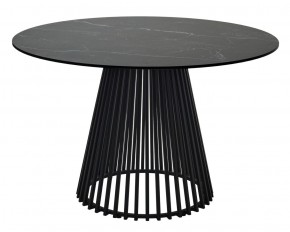 Стол TERNI 120 MATT BLACK MARBLE SOLID CERAMIC Черный мрамор матовый, керамика /Черн.каркас, ®DISAUR в Ноябрьске - noyabrsk.mebel24.online | фото