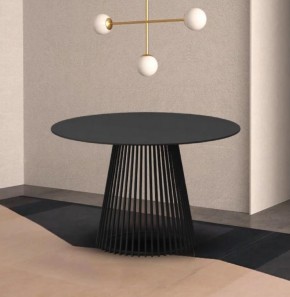 Стол TERNI 120 MATT BLACK MARBLE SOLID CERAMIC Черный мрамор матовый, керамика /Черн.каркас, ®DISAUR в Ноябрьске - noyabrsk.mebel24.online | фото 2