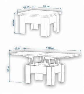 Стол-трансформер Нобиле СТр-1+ко в Ноябрьске - noyabrsk.mebel24.online | фото 2