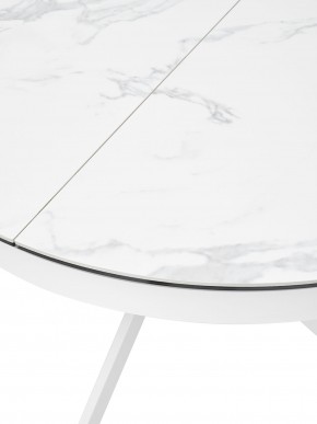 Стол TRENTO 120 HIGH GLOSS STATUARIO Белый мрамор глянцевый, керамика/ белый каркас, ®DISAUR в Ноябрьске - noyabrsk.mebel24.online | фото 4