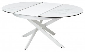Стол TRENTO 120 HIGH GLOSS STATUARIO Белый мрамор глянцевый, керамика/ белый каркас, ®DISAUR в Ноябрьске - noyabrsk.mebel24.online | фото 6