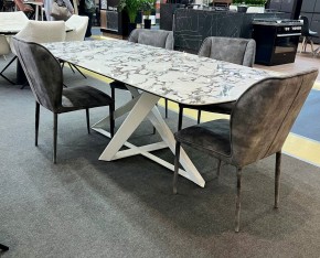 Стол VICENZA 220 BULGARI WHITE, керамика / белый, ®DISAUR в Ноябрьске - noyabrsk.mebel24.online | фото 2
