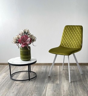 Стул DAIQUIRI BLUVEL-75 OLIVA / белый каркас, велюр М-City в Ноябрьске - noyabrsk.mebel24.online | фото 3