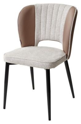 Стул HERMES WZ2042-02 светло-бежевый фактурный велюр/ HK017-31 серо-коричневый PU, М-City в Ноябрьске - noyabrsk.mebel24.online | фото 1