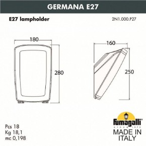 Светильник на штанге Fumagalli Germana 2N1.000.000.AYF1R в Ноябрьске - noyabrsk.mebel24.online | фото 3