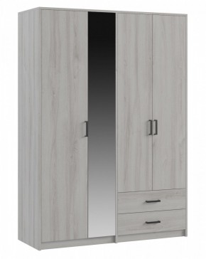 СВЕТЛАНА LOFT Шкаф 4 двери с зеркалом (сосна белая loft) в Ноябрьске - noyabrsk.mebel24.online | фото