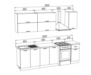ТЕХНО-3 Кухонный гарнитур 2,0 м Компоновка №2 в Ноябрьске - noyabrsk.mebel24.online | фото
