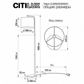 Торшер Citilux Тевин CL806031 в Ноябрьске - noyabrsk.mebel24.online | фото 3