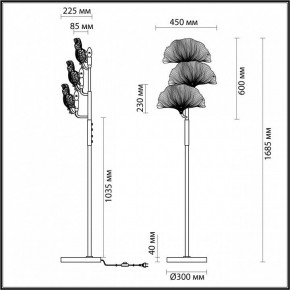 Торшер Odeon Light Ventaglio 4870/3F в Ноябрьске - noyabrsk.mebel24.online | фото 5