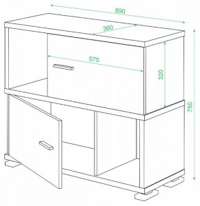 Тумба комбинированная Домино нельсон СБ-30/2 в Ноябрьске - noyabrsk.mebel24.online | фото 2